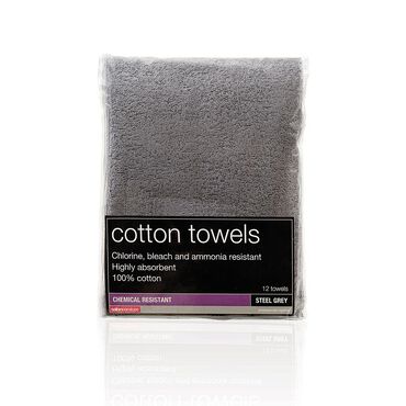 Salon Services Bleach Resistant Towel Steel Pack of 12