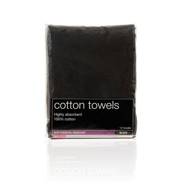 Salon Services Non Bleach Resistant Towel Black Pack of 12