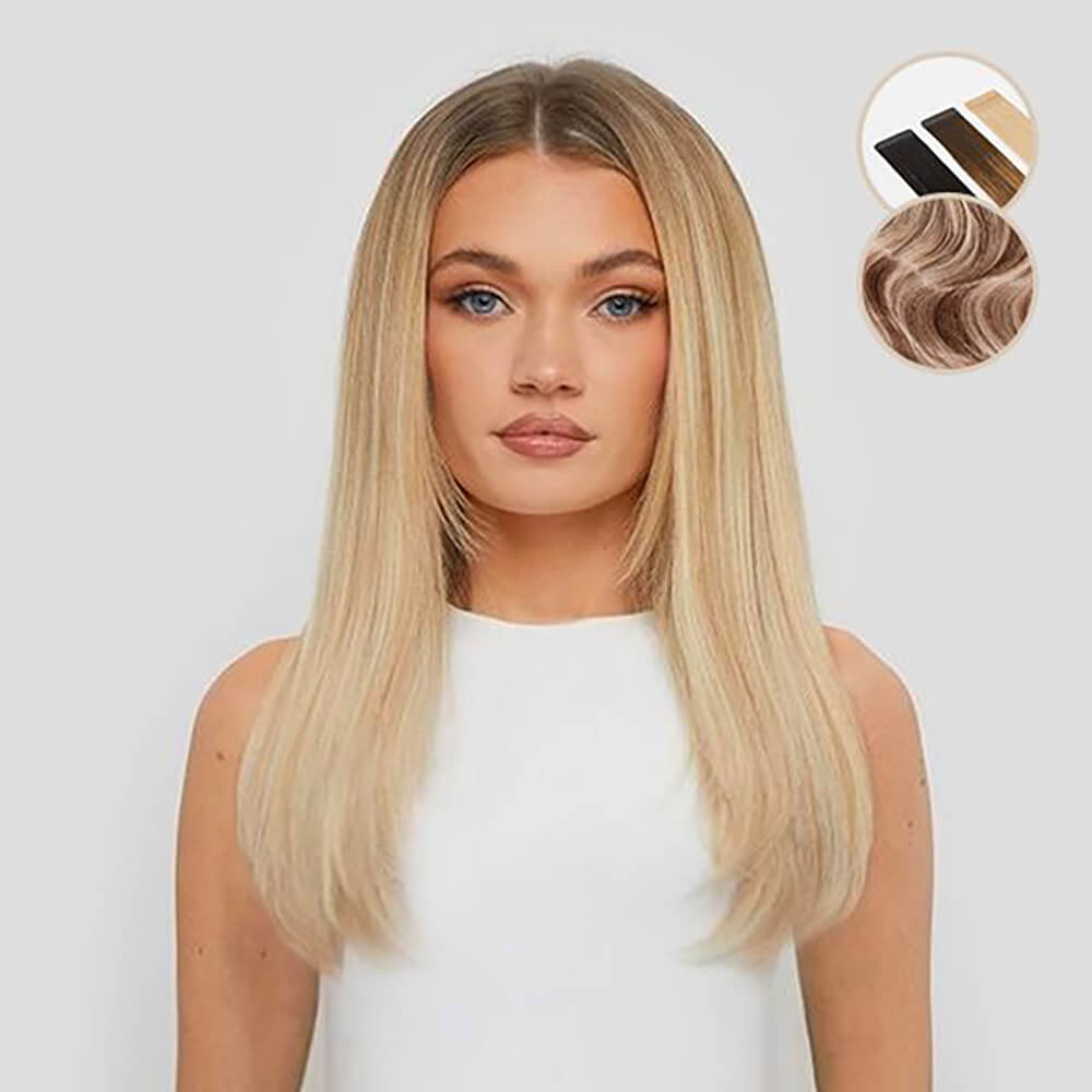 Beauty Works Celebrity Choice Slim Line Tape Hair Extensions 16 Inch - 6/24 Honey Blonde 48g