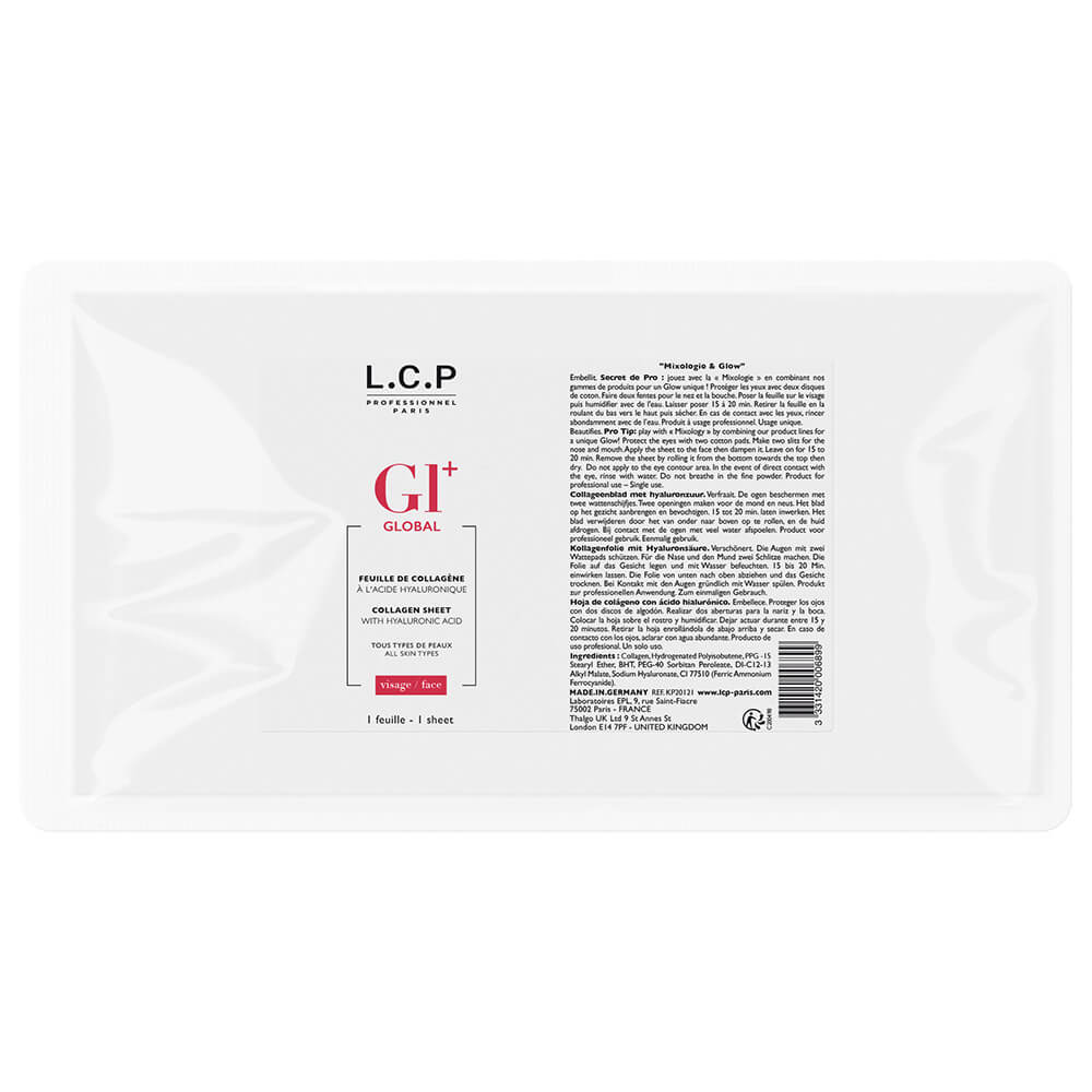 L.C.P Professionnel Paris Global Anti-Ageing Collagen Sheet Mask with Hyaluronic Acid