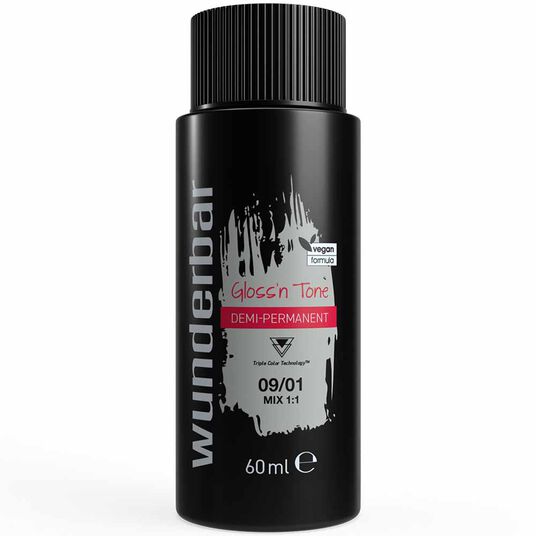 Wunderbar Gloss'n Tone Demi-Permanent Colour Liquid 09/01 Very Light Blond Natural Ash 60ml