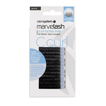 Salon System Marvelash C Curl Lashes 0.07 Extra Fine, Vari-Length Black Each