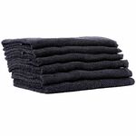 S-PRO Cotton Black Towels, Pack of 6