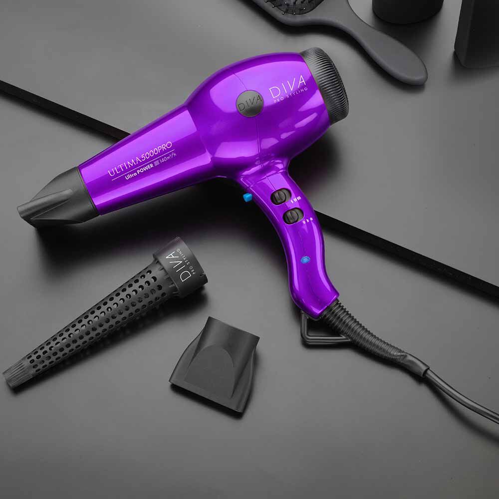 Diva Pro Styling Ultima 5000 Pro Hair Dryer Purple Hair Dryers