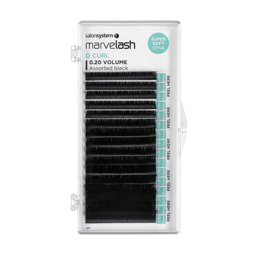 Salon System Marvelash D Curl Lashes 0.20 Volume, Assorted Length, Super Soft Style Black Each