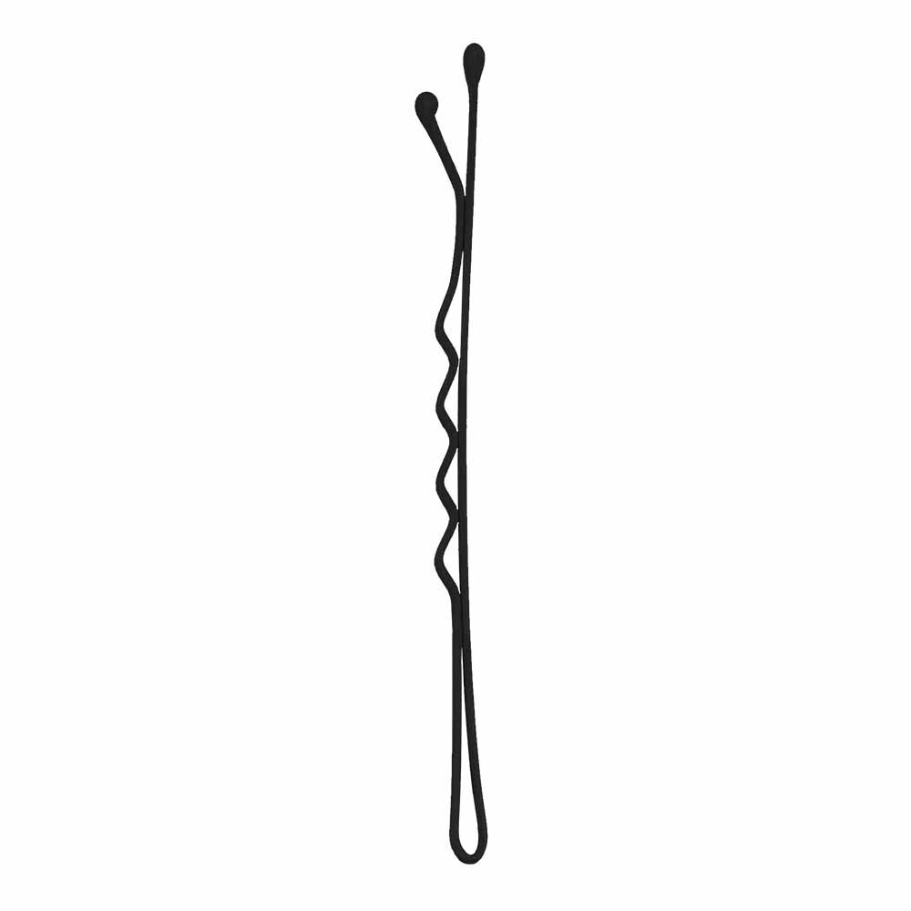  Sibel Best Grips Metal Wavy Bobby Pins 50mm, Matt Black, Pack of 250