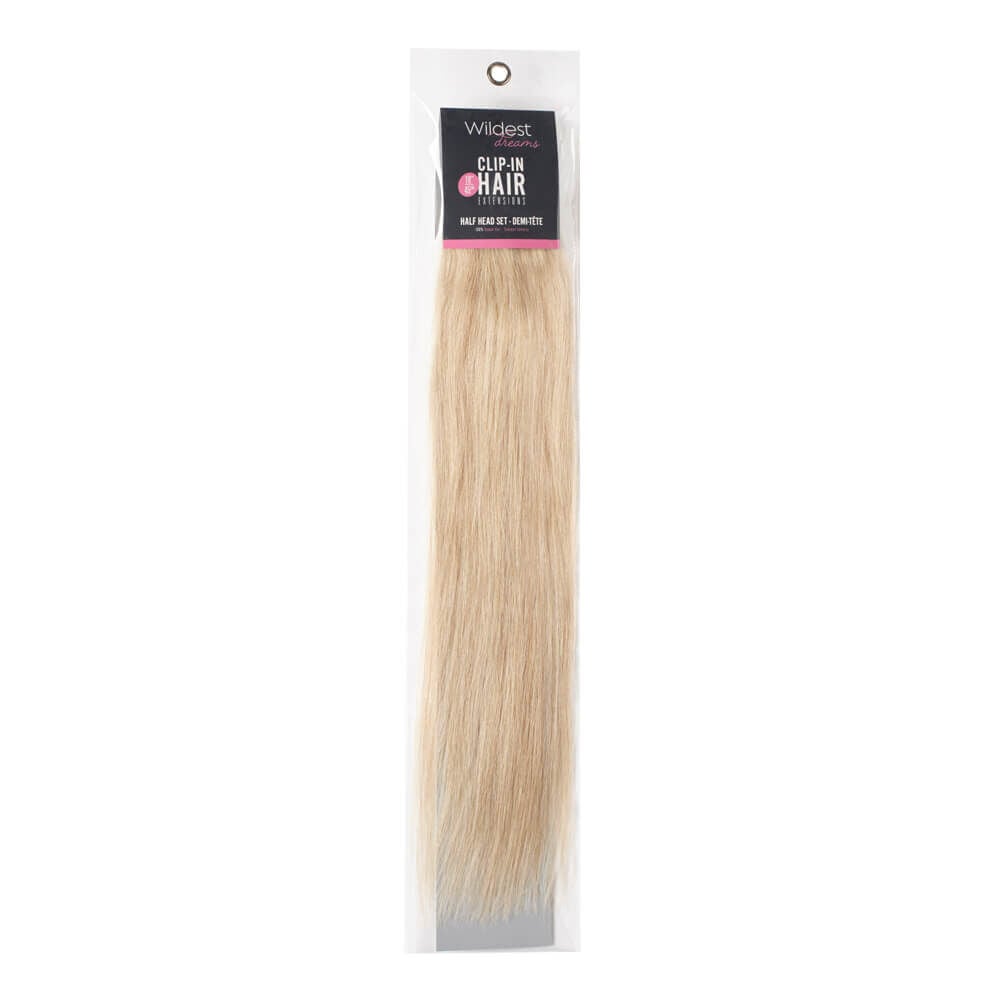 Wildest Dreams 100 Human Hair Clip In Extensions Half Head 18 inch 52g 18 22 Medium Blonde Human Hair Extensions Sally Beauty
