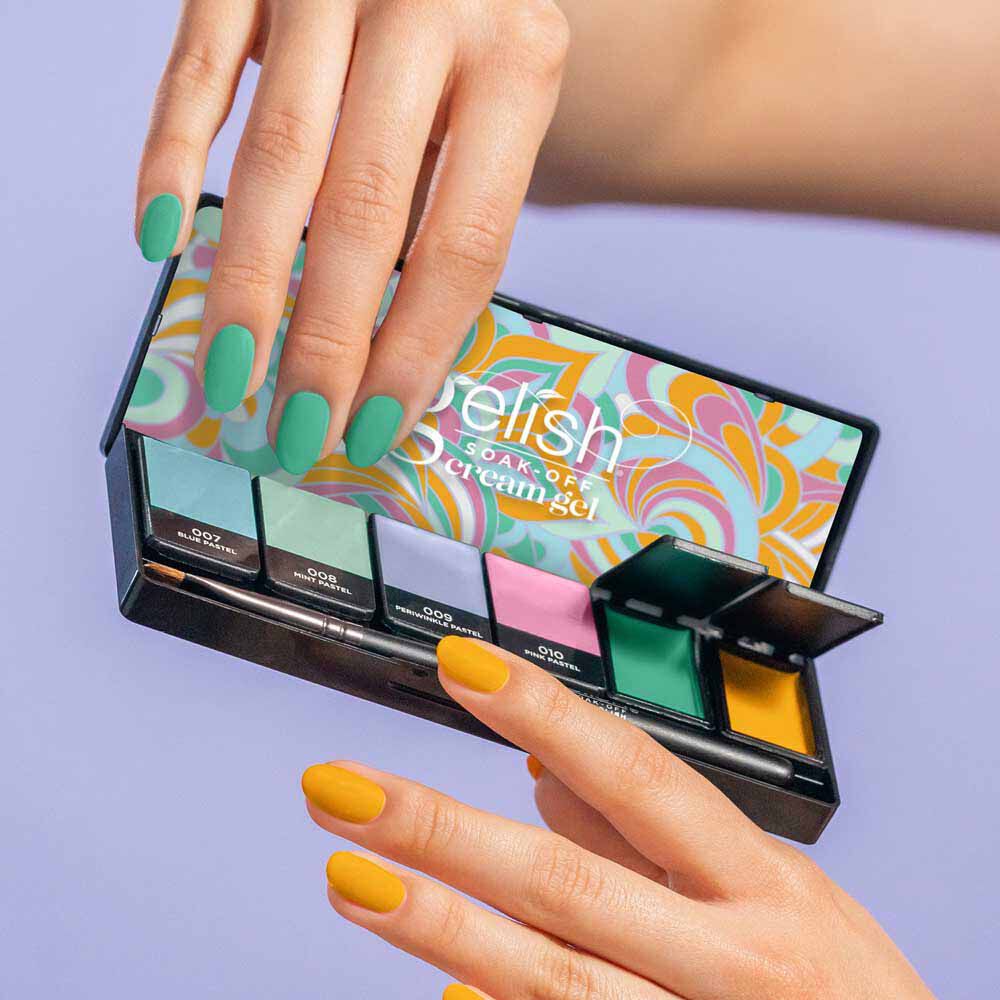 Holzsammlung Fester Gel-Nagellack Palette – 6 Creme-Farben Inklusive Pinsel, Für Nagel-Art-Design #028