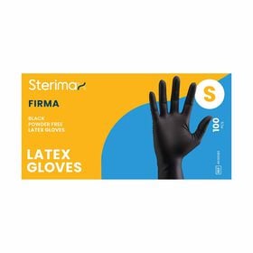 Sterimax Firma&reg; Latex Disposable Black Glove - Small, Pack of 100