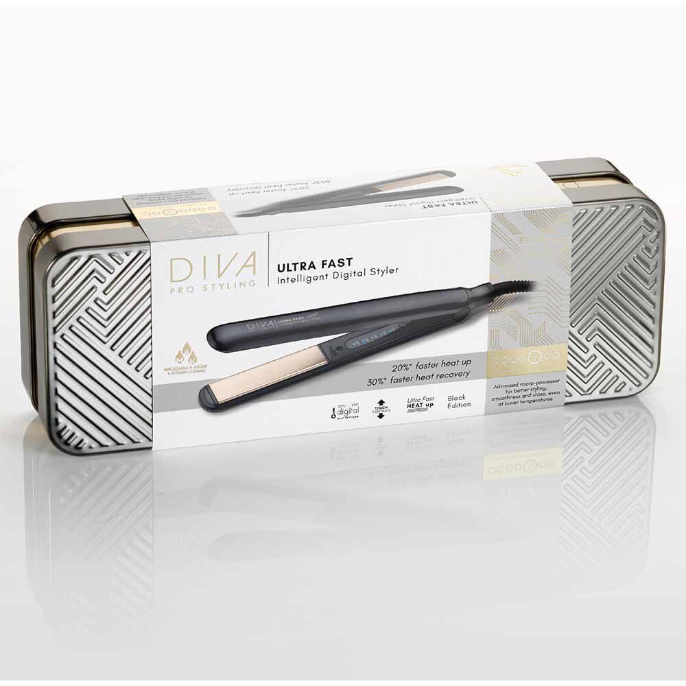 Diva Professional Styling Ultra Fast, Intelligent Digital Styler Black