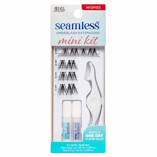 Ardell Seamless Underlash Extensions Wispies 10 Ct, 1 Day Clear Glue & Seal Mini Kit