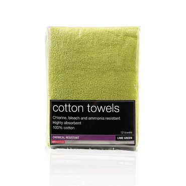 Salon Services Bleach Resistant Towel Lime Green Pack of 12