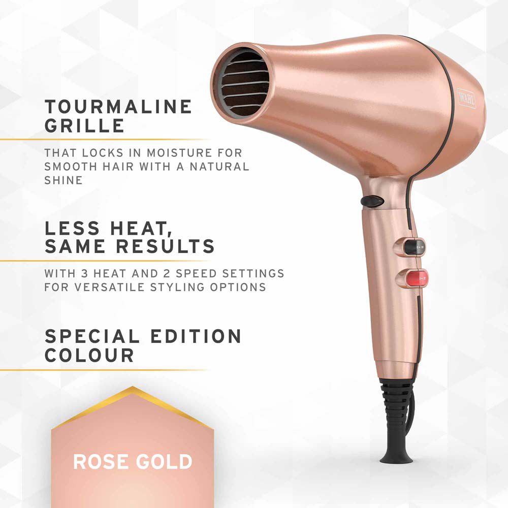 WAHL Pro Keratin Hair Dryer in Rose Gold 2200W Hair Dryers
