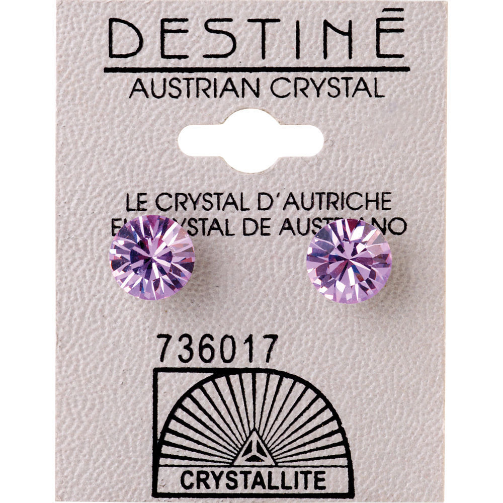 Crystallite Violet Extra-large Ear Studs 8mm