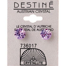 Crystallite Violet Extra-large Ear Studs 8mm