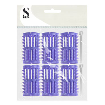 Salon Services Plastic Rollers Mauve 35mm Pack of 6