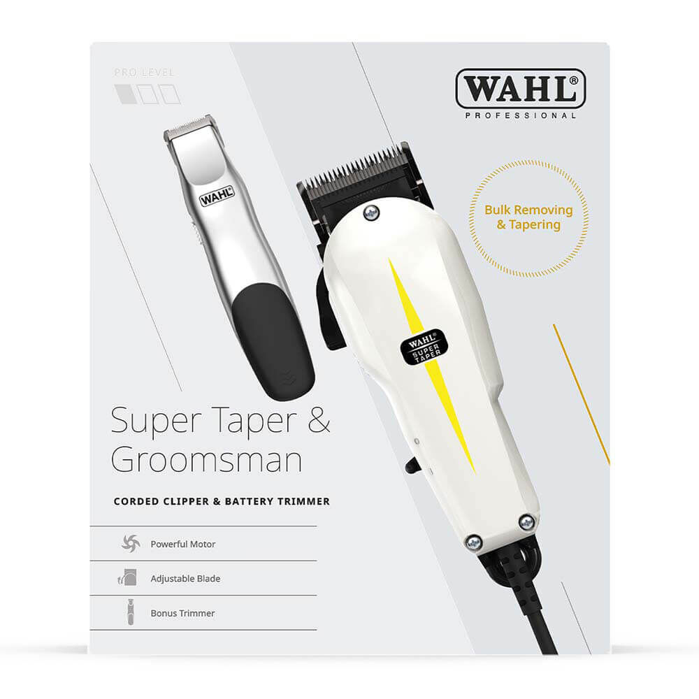 WAHL Super Taper Clipper & Groomsman Trimmer Combo Pack