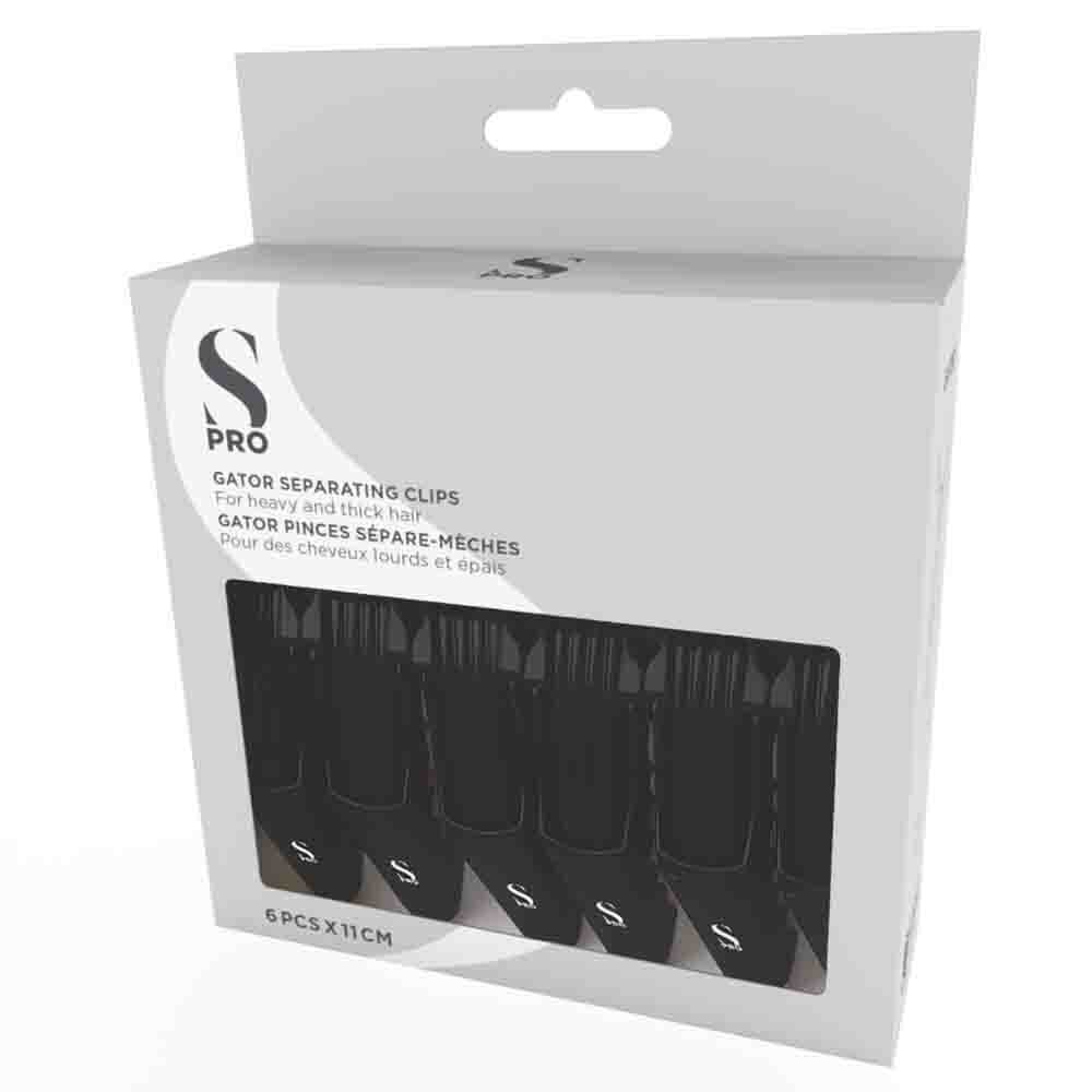 S-PRO Gator Separating Hair Clips, Pack of 6