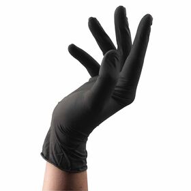 Sibel Black Powder Free Latex Disposable Gloves, Small, Pack of 100