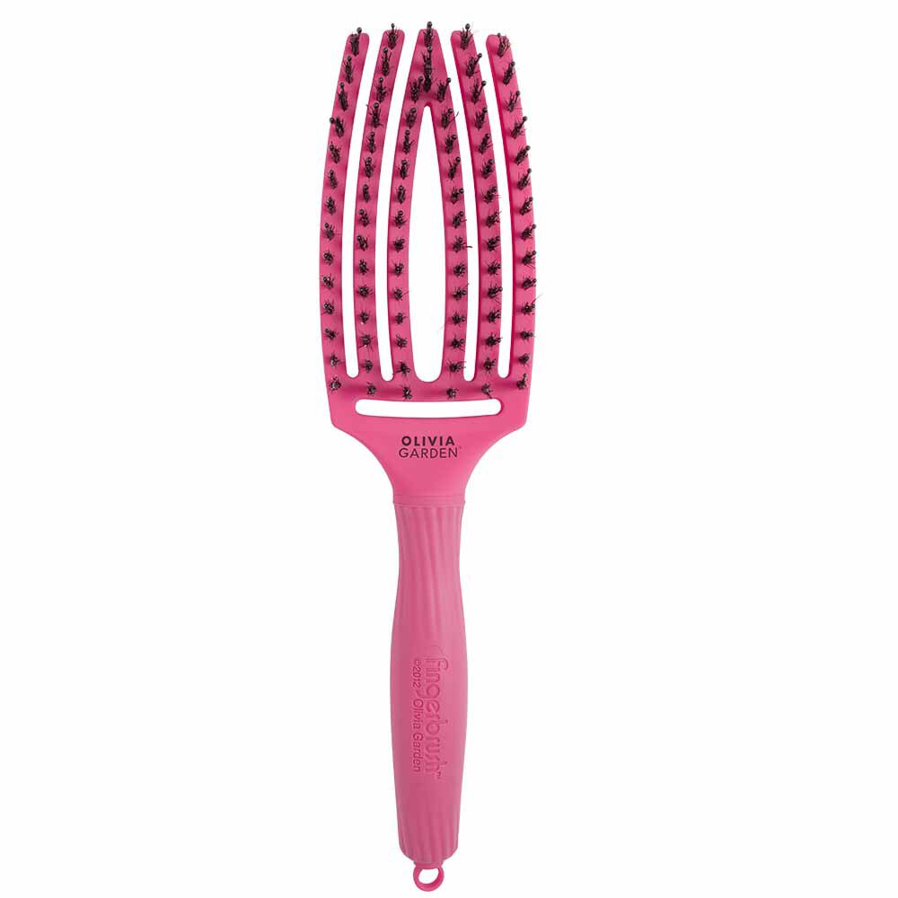 Olivia Garden Care Ionic Fingerbrush Hairbrush - Hot Pink