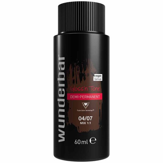 Wunderbar Gloss'n Tone Demi-Permanent Colour Liquid 04/07 Medium Brown Natural Brown 60ml