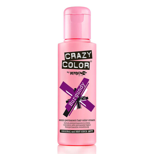 Crazy Color Semi Permanent Hair Colour Cream - Burgundy 100ml