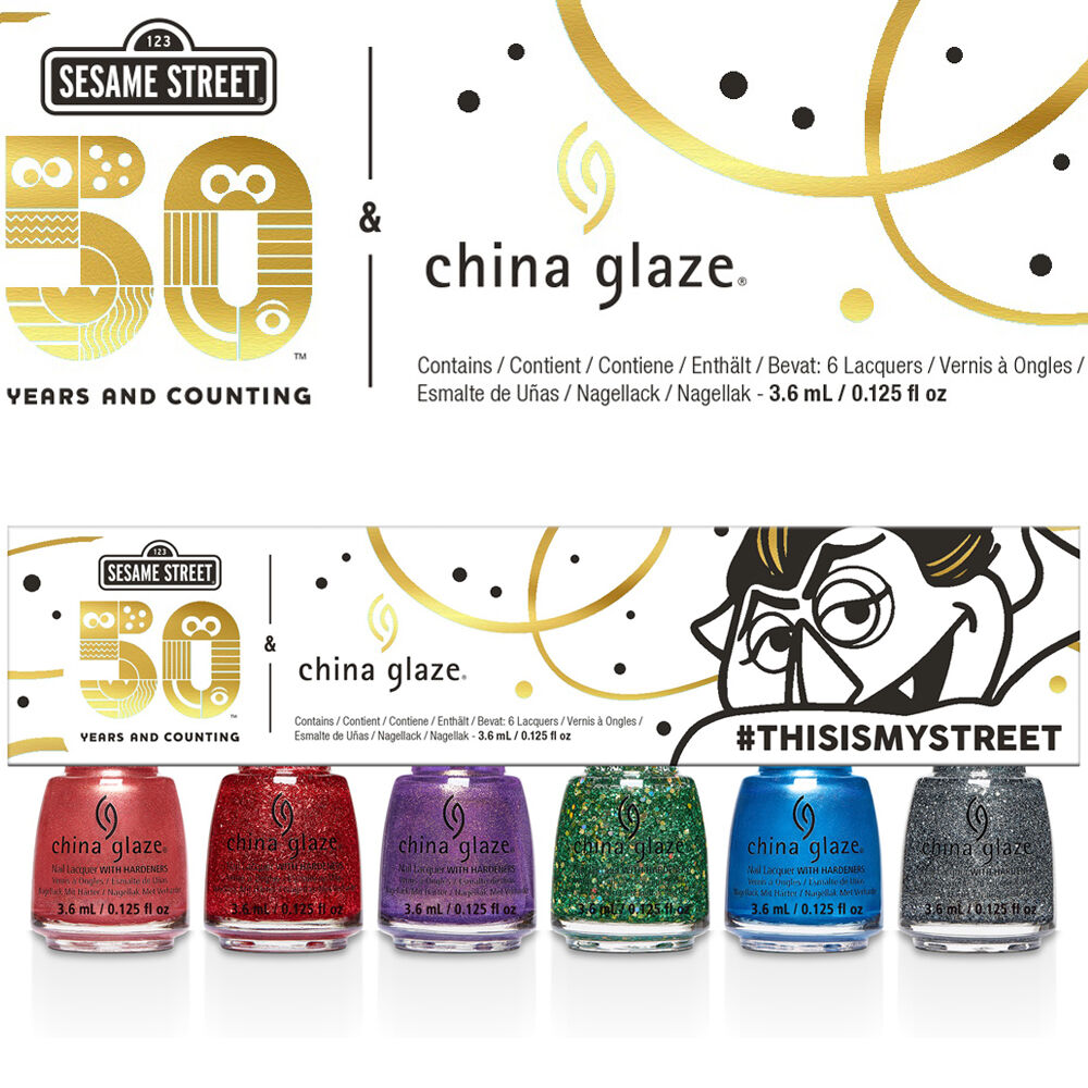 China Glaze Nail Lacquer Sesame Street 50 Years and Counting Collection - This is My Street Micro Mini 6pc Kit