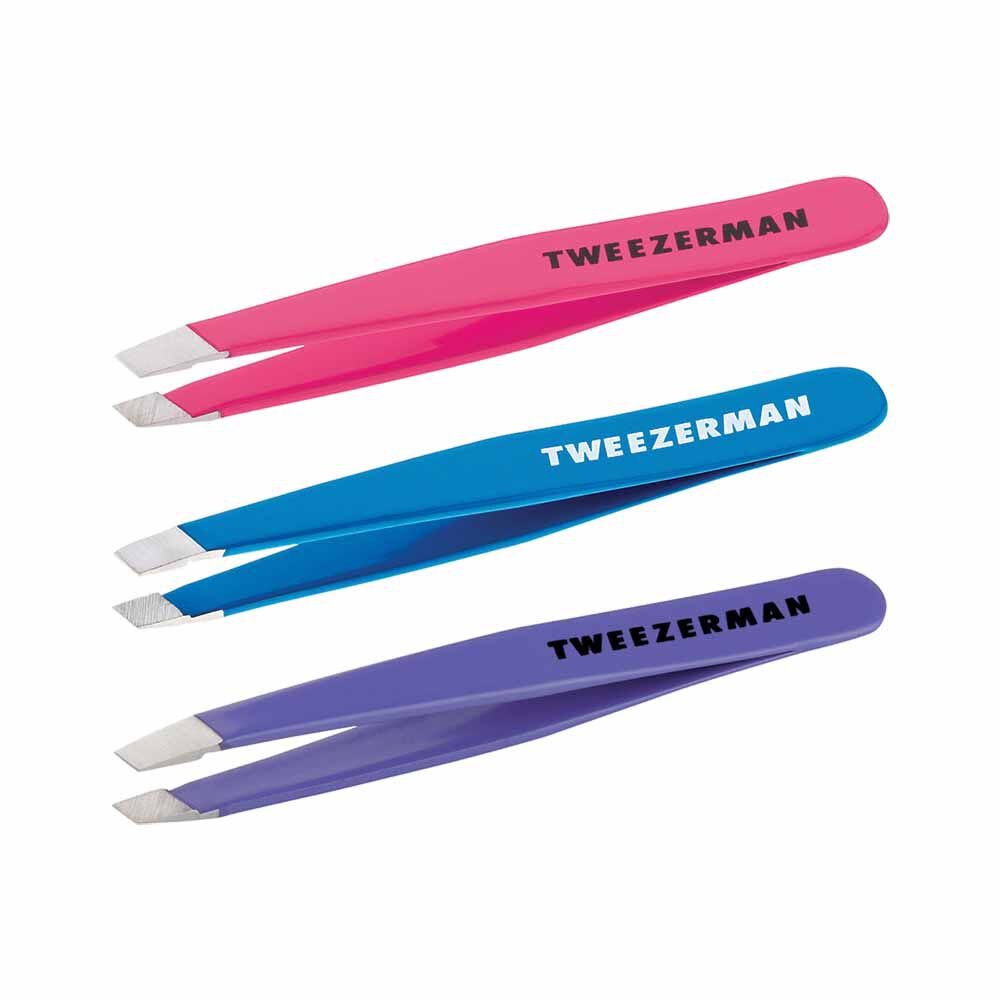 Tweezerman Mini Slant Tweezers, Assorted Colours, Single Tweezer