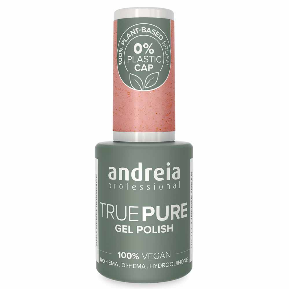 Andreia Professional Pure Balance True Pure T58 - Soft Pink With Copper Glitter, Hema Free Gel Polish 10.5ml
