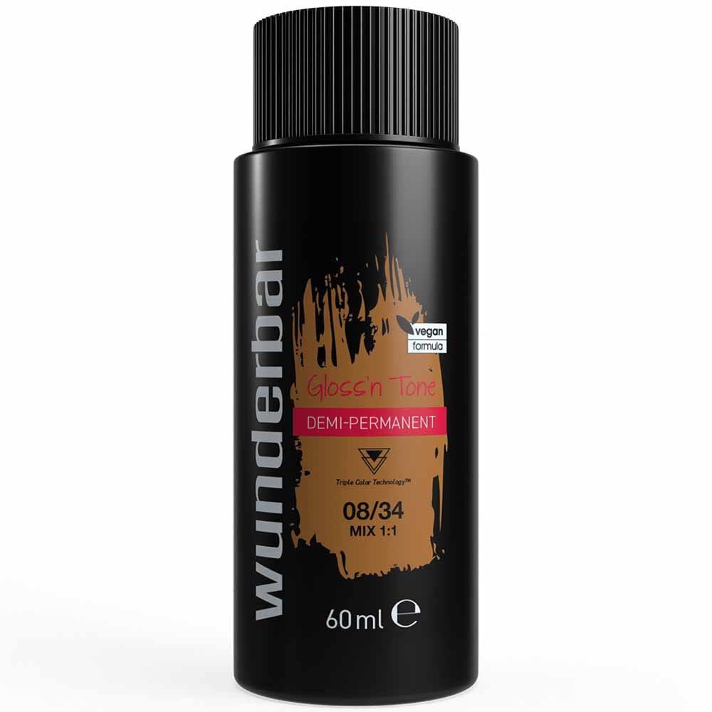 Wunderbar Gloss'n Tone Demi-Permanent Colour Liquid 08/34 Light Blond Golden Red 60ml