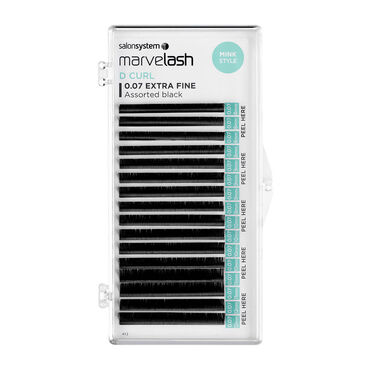 Salon System Marvelash D Curl 0.07 Extra Fine, Assorted Length, Mink Style Black Each