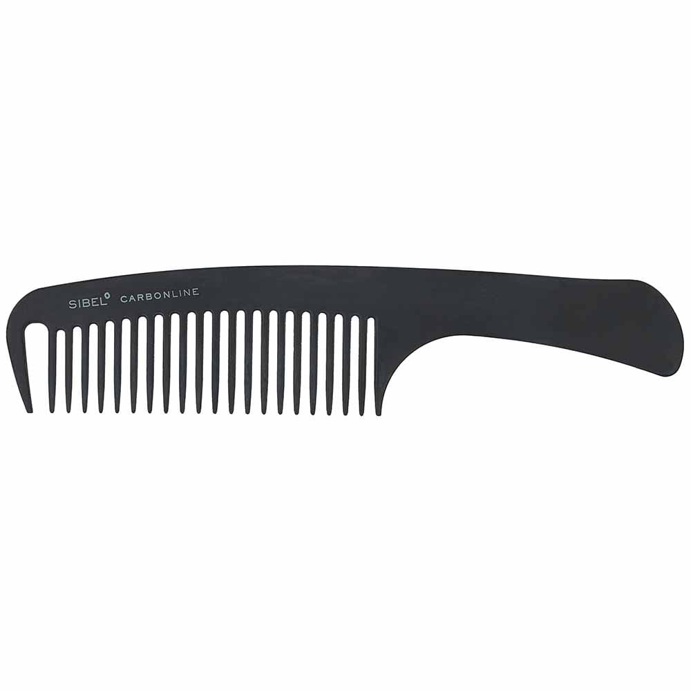 Sibel Carbon Line Wide Tooth Handled Antistatic Comb 21.8cm