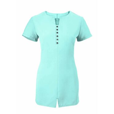 Alexandra Women's Notch Neck Tunic - Teal Alexandra Women's Notch Neck Tunic - Teal