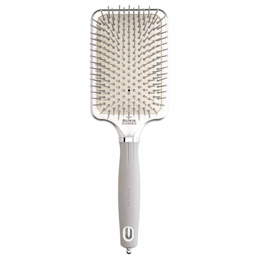 Olivia Garden Expert Rectangular Hair Brush White & Grey