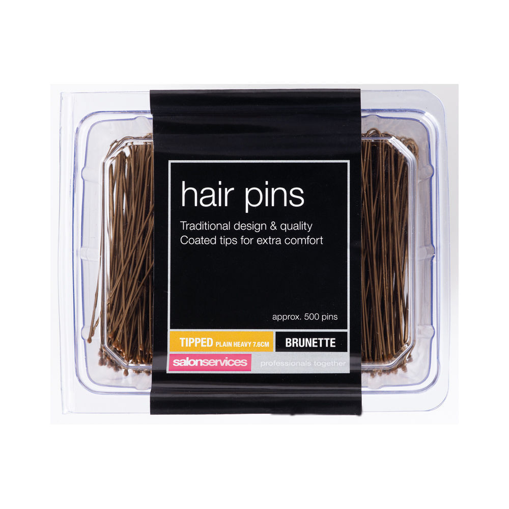 Salon Services Heavy Plain 7.6cm Hair Pins, Brown, Pack of 500