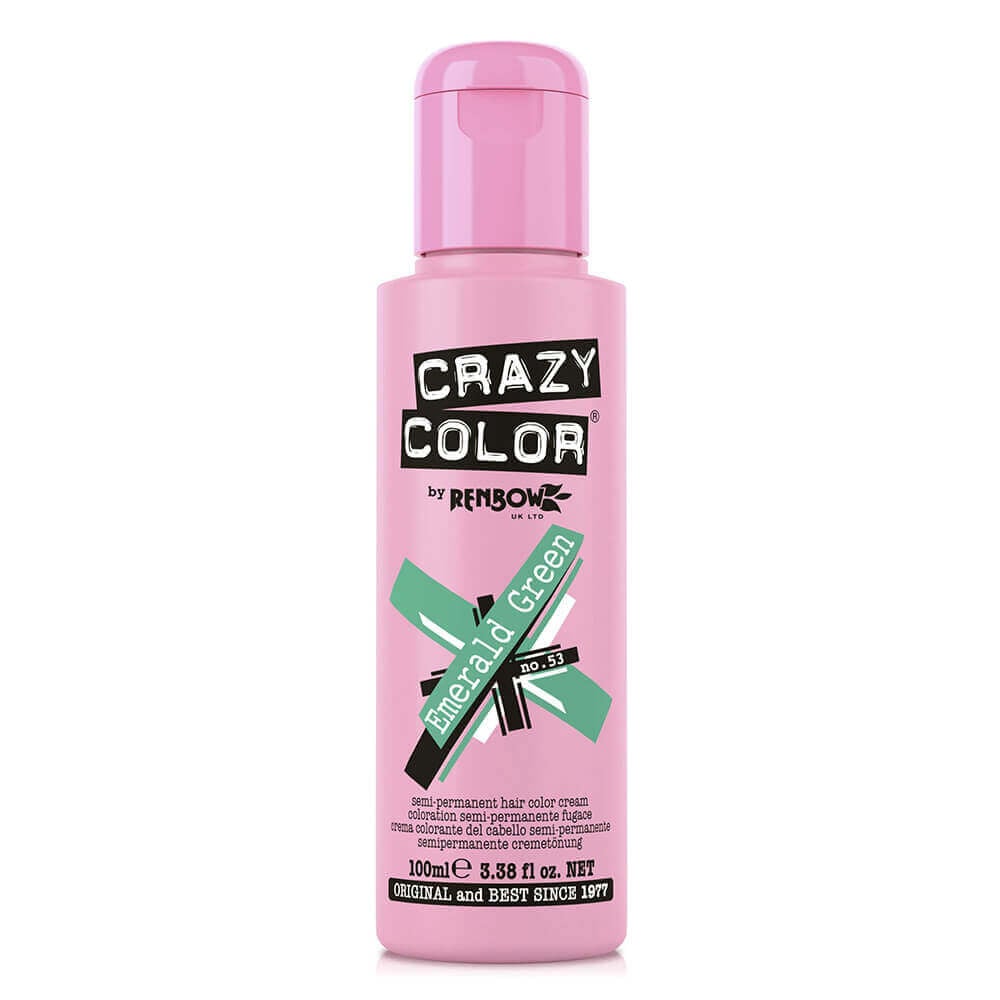 Crazy Color Semi Permanent Hair Colour Cream - Emerald Green 100ml