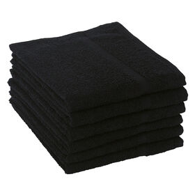 S-PRO Bleach Resistant Towels, Black, Pack of 6