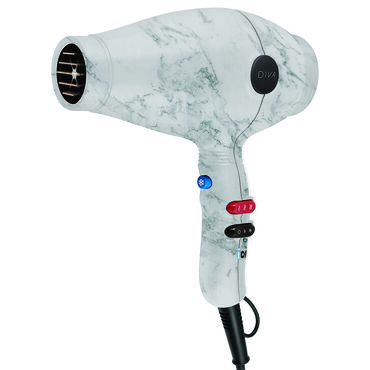 Diva Edit Marble Hair Dryer - White