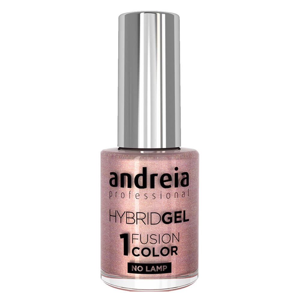 Andreia Professional Hybrid Gel Nail Polish - Fusion Color H86 Pink Glitter with Gold Shimmer, 10.5ml