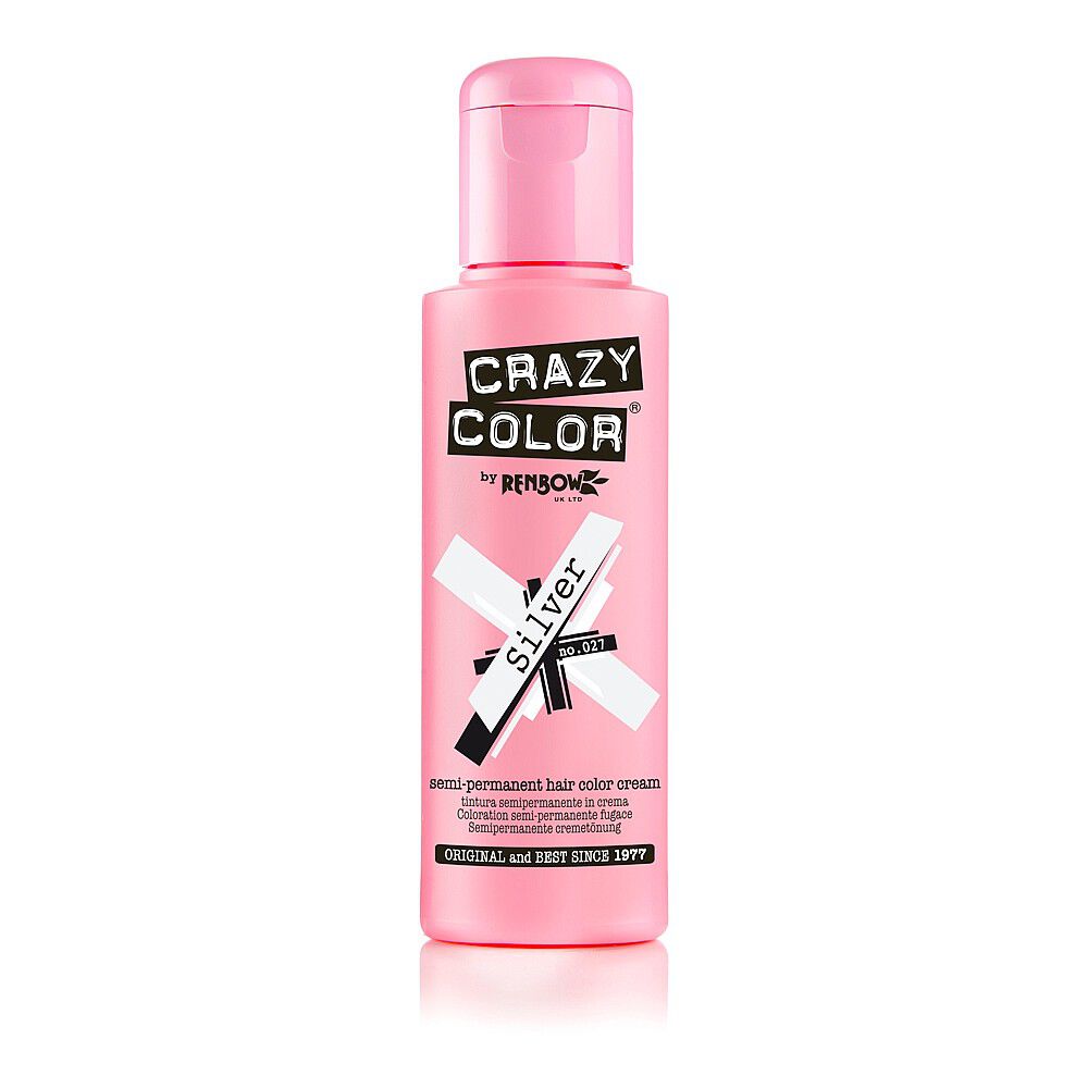 Crazy Color Semi Permanent Hair Colour Cream - Silver 100ml