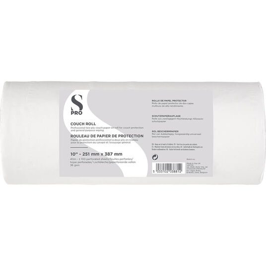 S-PRO 2-Ply Couch Roll 40m, 10 inch 100 Perforated Sheets