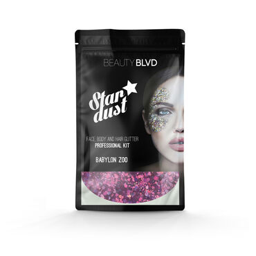 Beauty BLVD Stardust Pro Face, Hair & Body Glitter Kit Babylon Zoo Violet 75g