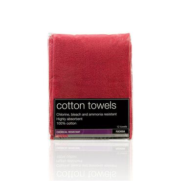 Salon Services Bleach Resistant Towel Fuchsia Pack of 12