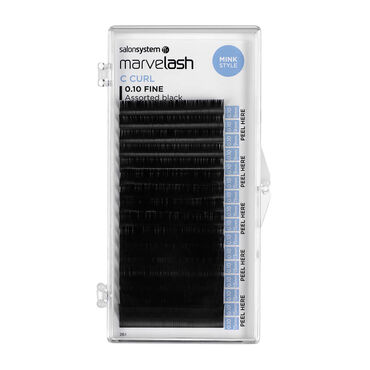Salon System Marvelash C-Curl Lashes 0.10 Fine, Assorted Length, Mink Style Black Each
