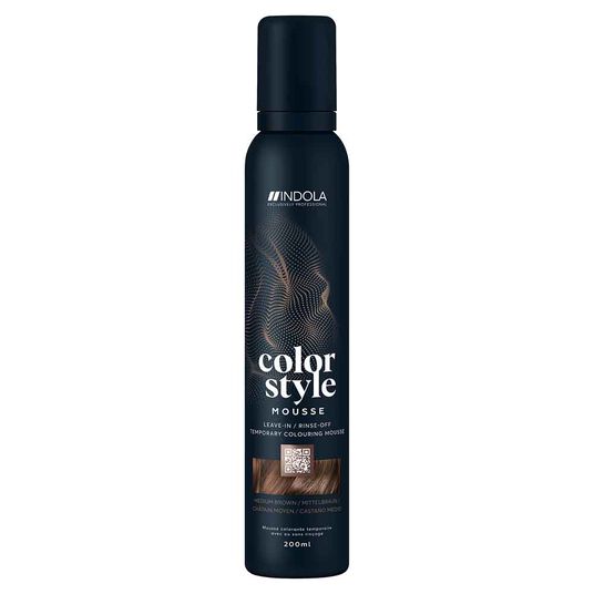 Indola Color Style Mousse Temporary Hair Colour - Medium Brown 200ml