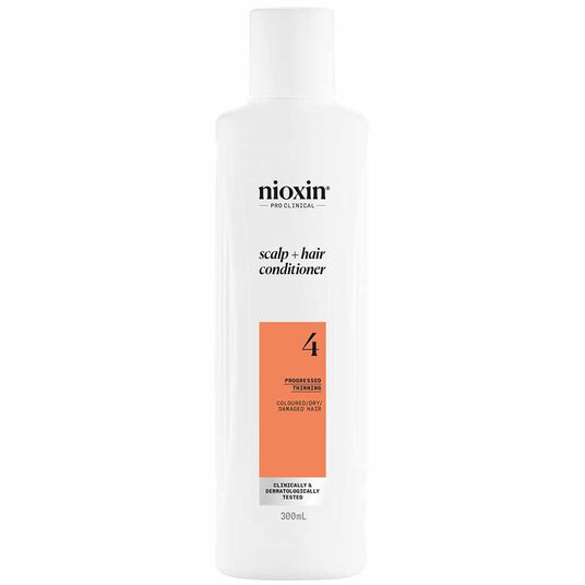 Nioxin System 4 Scalp + Hair Thickening Conditioner for Coloured, Dry and Damaged Hair with Progressed Thinning 300ml