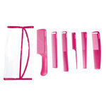 Salon Services Six Piece Comb Set Pink