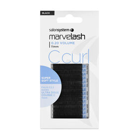Salon System  Marvelash C Curl Lashes 0.20 Volume, 11mm, Super Soft Style Black Each