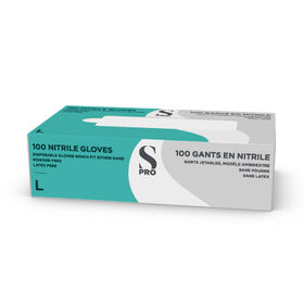 S-PRO Nitrile Gloves, Large, Pack of 100