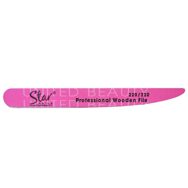 Star Nails Tapered Wooden Nail File 220/220 Grit Pack of 6